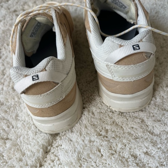Salomon X-Alp Leather Vanilla Ice Tan Sneakers 7.5 shoes mens white - Picture 8 of 11